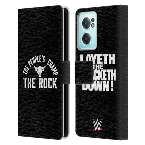 WWE The Rock The People's Champ Leather Book Wallet Case Cover For OnePlus Nord CE 2 5G