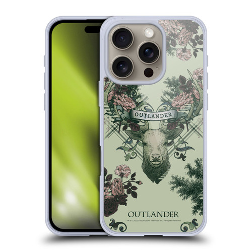 Outlander Composed Graphics Floral Deer Soft Gel Case for Apple iPhone 16 Pro