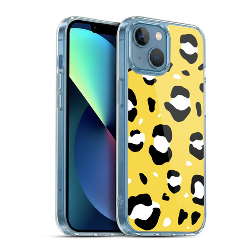 Grace Illustration Animal Prints Yellow Leopard Soft Gel Case for Apple iPhone 13 Mini