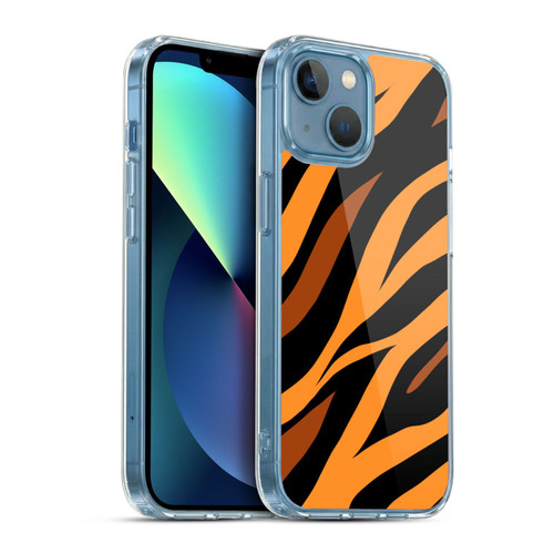 Grace Illustration Animal Prints Tiger Soft Gel Case for Apple iPhone 13 Mini