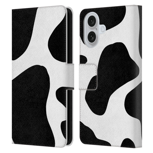 Grace Illustration Animal Prints Cow Leather Book Wallet Case Cover For Apple iPhone 16
