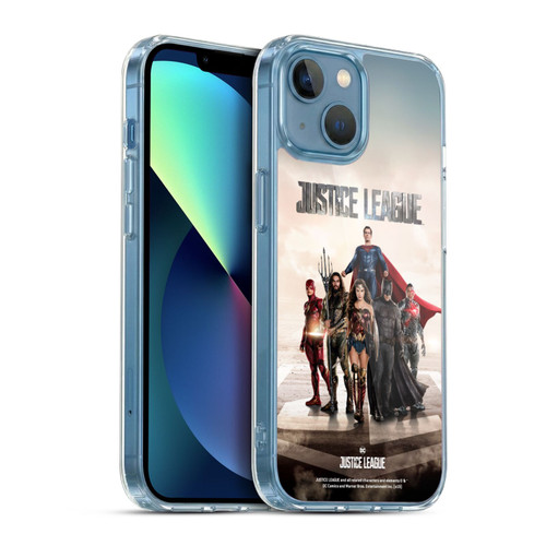 Justice League Movie Character Posters Group Soft Gel Case for Apple iPhone 13 Mini & MagSafe