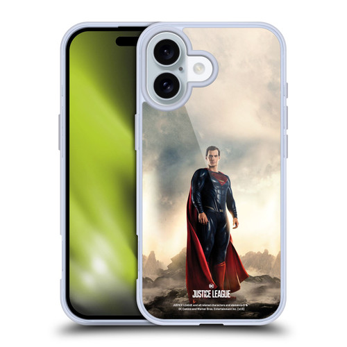 Justice League Movie Character Posters Superman Soft Gel Case for Apple iPhone 16
