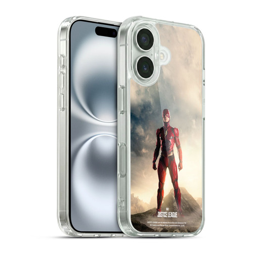 Justice League Movie Character Posters The Flash Soft Gel Case for Apple iPhone 16 & MagSafe