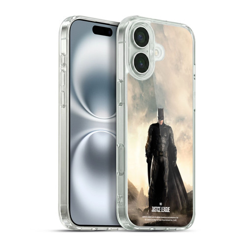 Justice League Movie Character Posters Batman Soft Gel Case for Apple iPhone 16 Plus & MagSafe