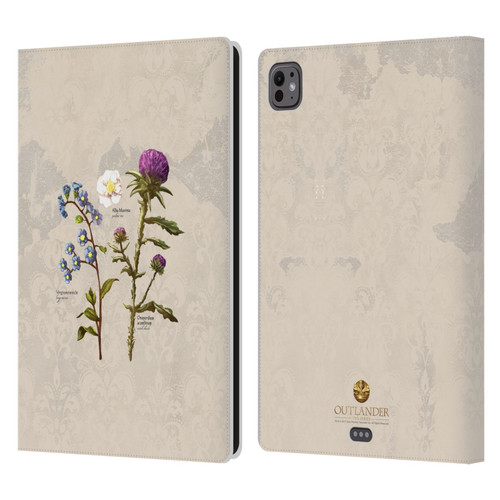 Outlander Graphics Flowers Leather Book Wallet Case Cover For Apple iPad Pro 11 M4 2024