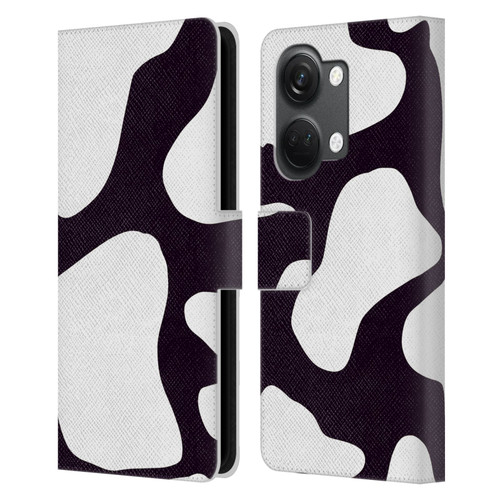 Grace Illustration Cow Prints Black And White Leather Book Wallet Case Cover For OnePlus Nord 3 5G