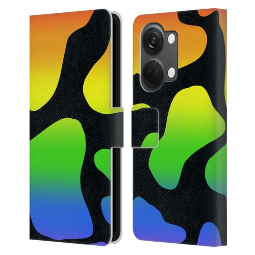 Grace Illustration Cow Prints Rainbow Leather Book Wallet Case Cover For OnePlus Nord 3 5G