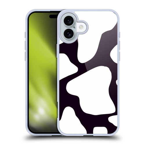 Grace Illustration Cow Prints Black And White Soft Gel Case for Apple iPhone 16 Plus