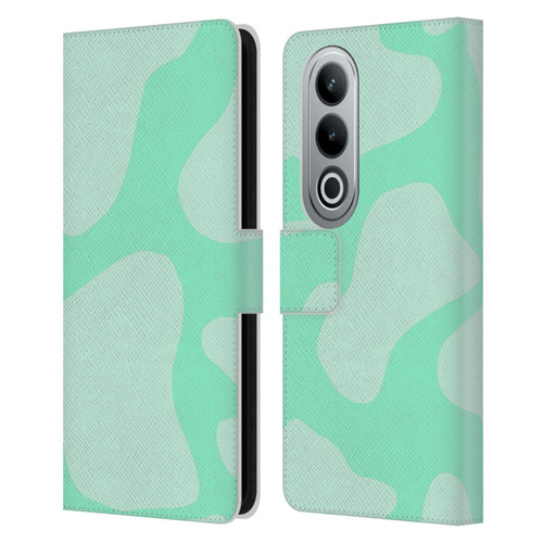 Grace Illustration Cow Prints Mint Green Leather Book Wallet Case Cover For OPPO OnePlus Ace 3V 5G