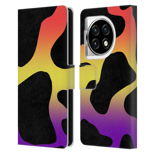 Grace Illustration Cow Prints Sunset Leather Book Wallet Case Cover For OPPO OnePlus Ace 3 5G