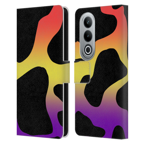 Grace Illustration Cow Prints Sunset Leather Book Wallet Case Cover For OPPO OnePlus Ace 3V 5G