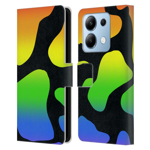 Grace Illustration Cow Prints Rainbow Leather Book Wallet Case Cover For Xiaomi Redmi Note 13/13 Pro 5G