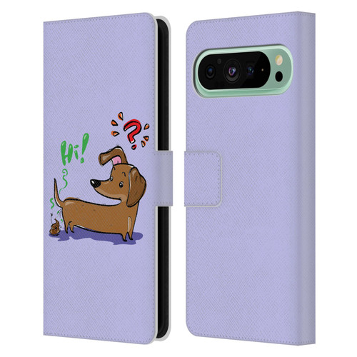 Grace Illustration Dogs Dachshund Leather Book Wallet Case Cover For Google Pixel 9 Pro XL