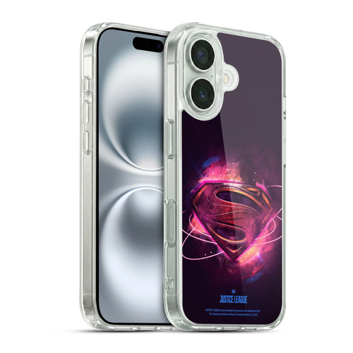Justice League Movie Logos Superman 2 Soft Gel Case for Apple iPhone 16 & MagSafe
