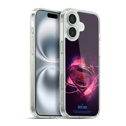 Justice League Movie Logos Superman 2 Soft Gel Case for Apple iPhone 16 Plus & MagSafe