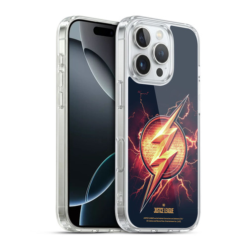 Justice League Movie Logos The Flash 2 Soft Gel Case for Apple iPhone 16 Pro