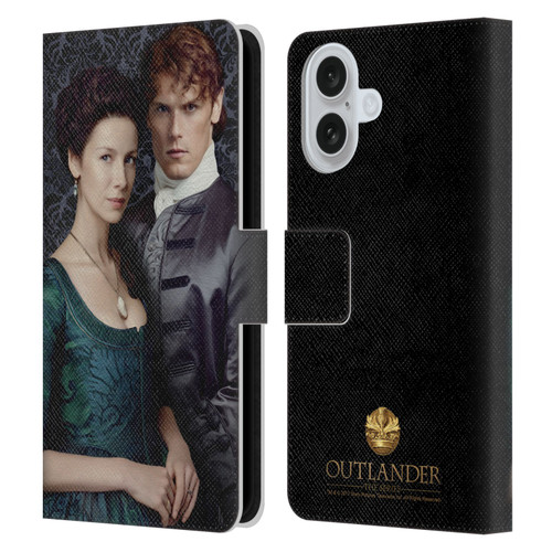 Outlander Portraits Claire & Jamie Leather Book Wallet Case Cover For Apple iPhone 16