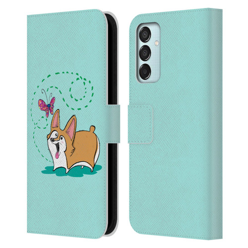 Grace Illustration Dogs Corgi Leather Book Wallet Case Cover For Samsung Galaxy M15/F15 5G
