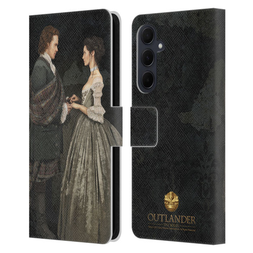 Outlander Portraits Claire & Jamie Painting Leather Book Wallet Case Cover For Samsung Galaxy A35 5G
