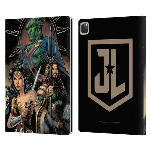 Zack Snyder's Justice League Snyder Cut Graphics Martian Manhunter Wonder Woman Leather Book Wallet Case Cover For Apple iPad Pro 13 M4 2024