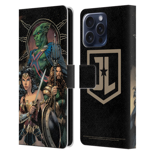 Zack Snyder's Justice League Snyder Cut Graphics Martian Manhunter Wonder Woman Leather Book Wallet Case Cover For Apple iPhone 16 Pro Max