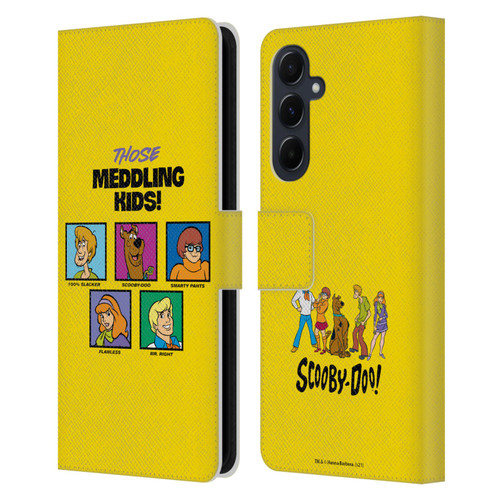 Scooby-Doo Mystery Inc. Meddling Kids Leather Book Wallet Case Cover For Samsung Galaxy A55 5G