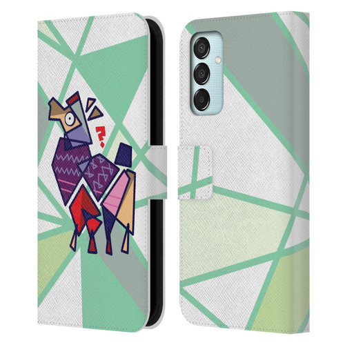 Grace Illustration Llama Cubist Leather Book Wallet Case Cover For Samsung Galaxy M15/F15 5G