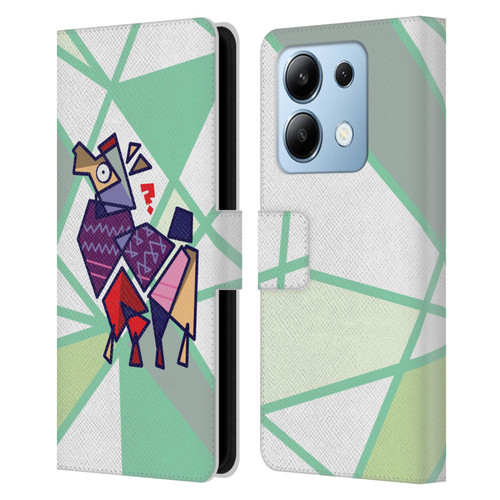 Grace Illustration Llama Cubist Leather Book Wallet Case Cover For Xiaomi Redmi Note 13/13 Pro 5G