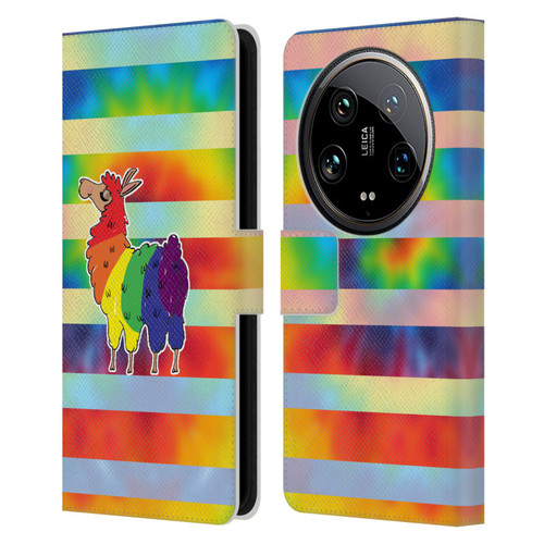 Grace Illustration Llama Pride Leather Book Wallet Case Cover For Xiaomi 14 Ultra