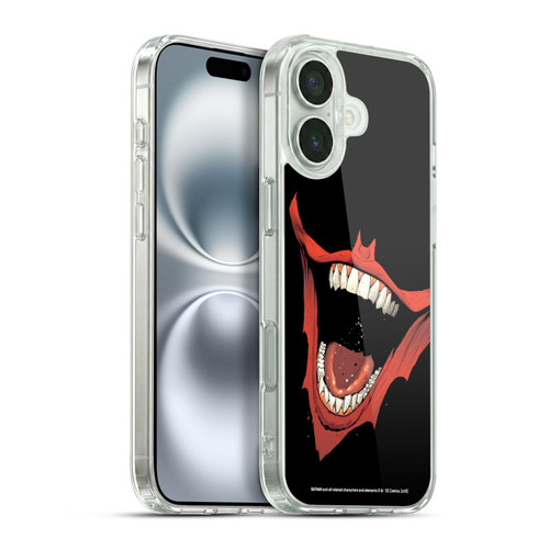 The Joker DC Comics Character Art Laugh Bat Logo Soft Gel Case for Apple iPhone 16 Plus