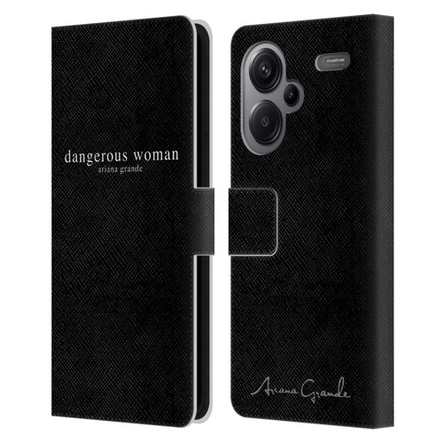 Ariana Grande Dangerous Woman Text Leather Book Wallet Case Cover For Xiaomi Redmi Note 13 Pro Plus 5G