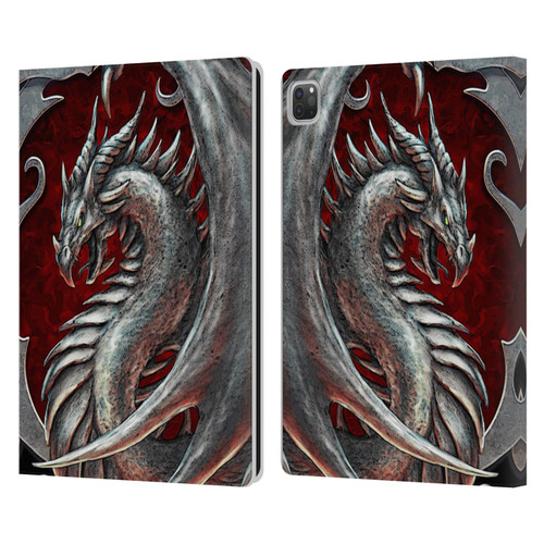Christos Karapanos Dragons 2 Talisman Silver Leather Book Wallet Case Cover For Apple iPad Pro 13 M4 2024