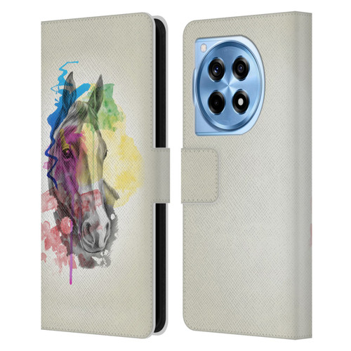 Mark Ashkenazi Animals Horse Leather Book Wallet Case Cover For OnePlus 12R