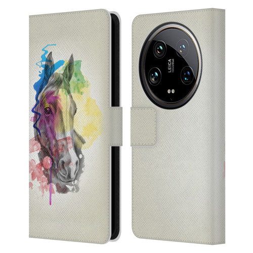 Mark Ashkenazi Animals Horse Leather Book Wallet Case Cover For Xiaomi 14 Ultra