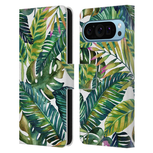 Mark Ashkenazi Banana Life Tropical Leaves Leather Book Wallet Case Cover For Google Pixel 9 / Pixel 9 Pro