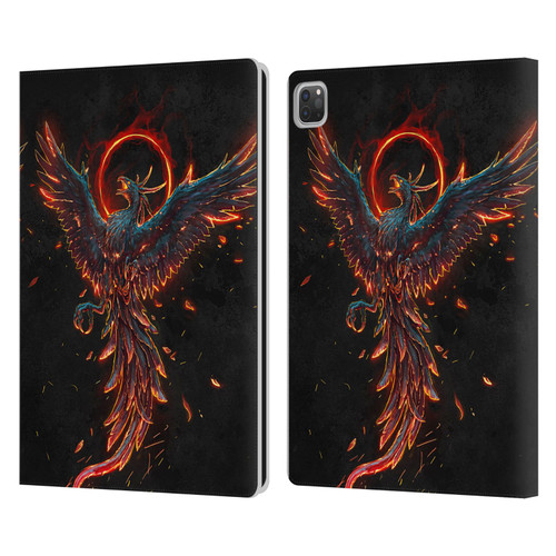 Christos Karapanos Mythical Art Black Phoenix Leather Book Wallet Case Cover For Apple iPad Pro 13 M4 2024