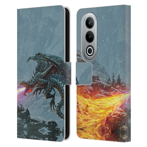 Christos Karapanos Mythical Art Power Of The Dragon Flame Leather Book Wallet Case Cover For OPPO OnePlus Ace 3V 5G
