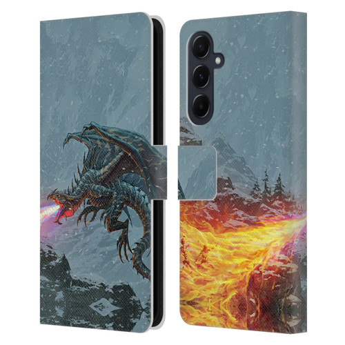 Christos Karapanos Mythical Art Power Of The Dragon Flame Leather Book Wallet Case Cover For Samsung Galaxy A55 5G