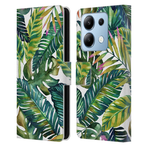 Mark Ashkenazi Banana Life Tropical Leaves Leather Book Wallet Case Cover For Xiaomi Redmi Note 13/13 Pro 5G