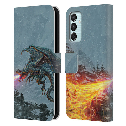 Christos Karapanos Mythical Art Power Of The Dragon Flame Leather Book Wallet Case Cover For Samsung Galaxy M15/F15 5G