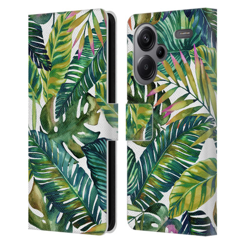 Mark Ashkenazi Banana Life Tropical Leaves Leather Book Wallet Case Cover For Xiaomi Redmi Note 13 Pro Plus 5G