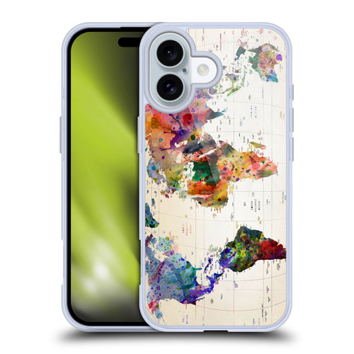 Mark Ashkenazi Pop Culture Map Of The World Soft Gel Case for Apple iPhone 16