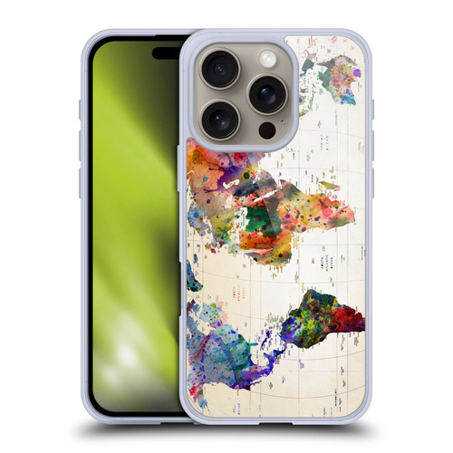 Mark Ashkenazi Pop Culture Map Of The World Soft Gel Case for Apple iPhone 16 Pro