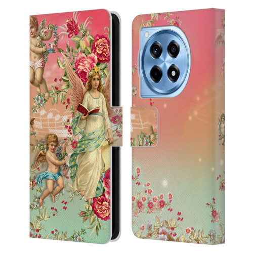 Mark Ashkenazi Florals Angels Leather Book Wallet Case Cover For OnePlus 12R