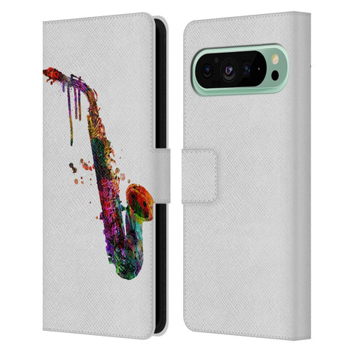 Mark Ashkenazi Music Saxophone Leather Book Wallet Case Cover For Google Pixel 9 Pro XL