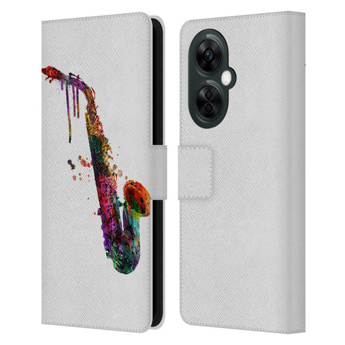 Mark Ashkenazi Music Saxophone Leather Book Wallet Case Cover For OnePlus Nord CE 3 Lite 5G