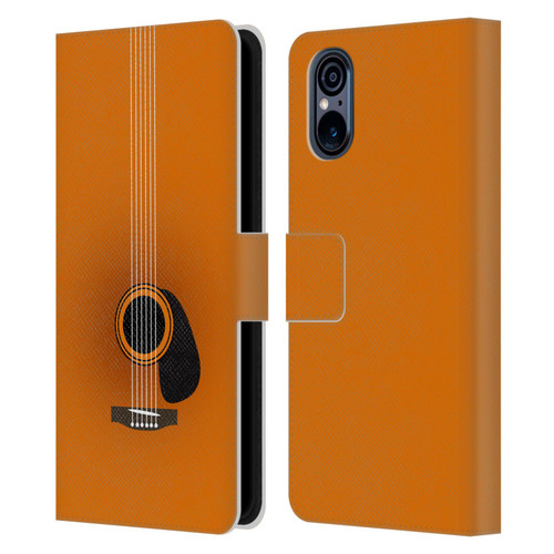 Mark Ashkenazi Music Guitar Minimal Leather Book Wallet Case Cover For Sony Xperia 5 V 5G