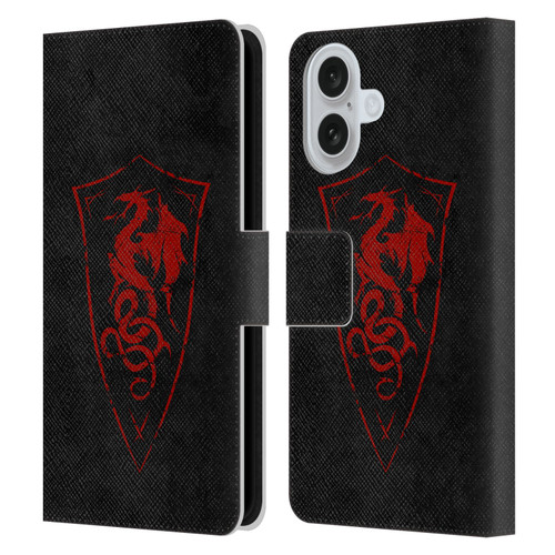 Christos Karapanos Shield Dragon Leather Book Wallet Case Cover For Apple iPhone 16