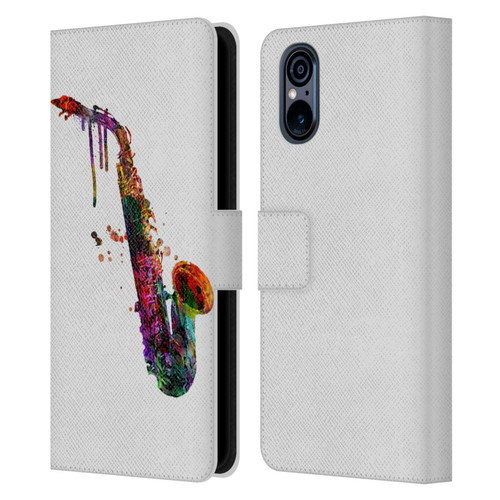 Mark Ashkenazi Music Saxophone Leather Book Wallet Case Cover For Sony Xperia 5 V 5G